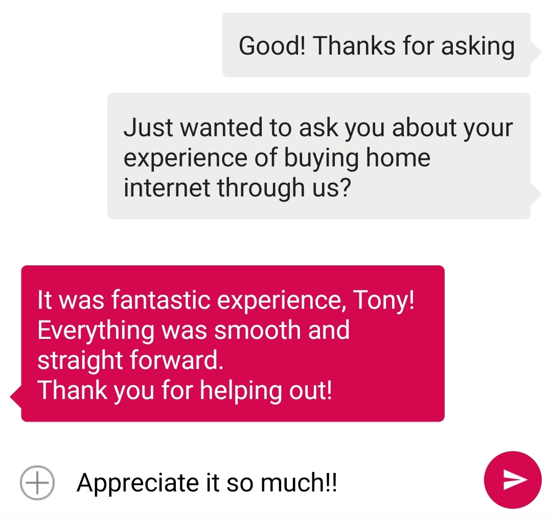 Client message: fantastic experience, everything was smooth and straightforward